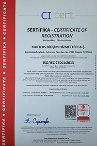 ISO/IEC 27001:2013 Bilgi Güvenliği Yönetim Sistemi Belgesi